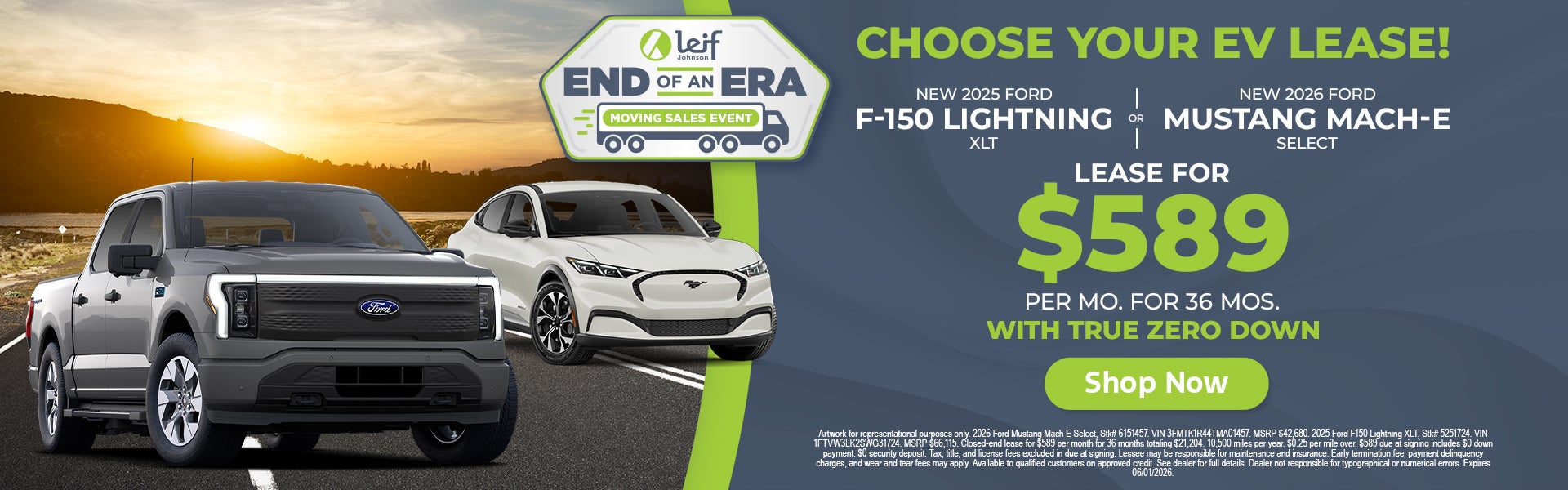 Ford F-150 Lightning and Mustang lease deal